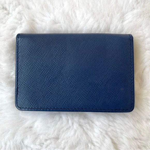 PRADA  Blue Leather Wallet authentic - Picture 2 of 7